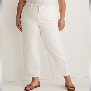 Madewell NWT Plus Perfect Vintage Wide Leg Crop Jeans Size 18W High Rise | White